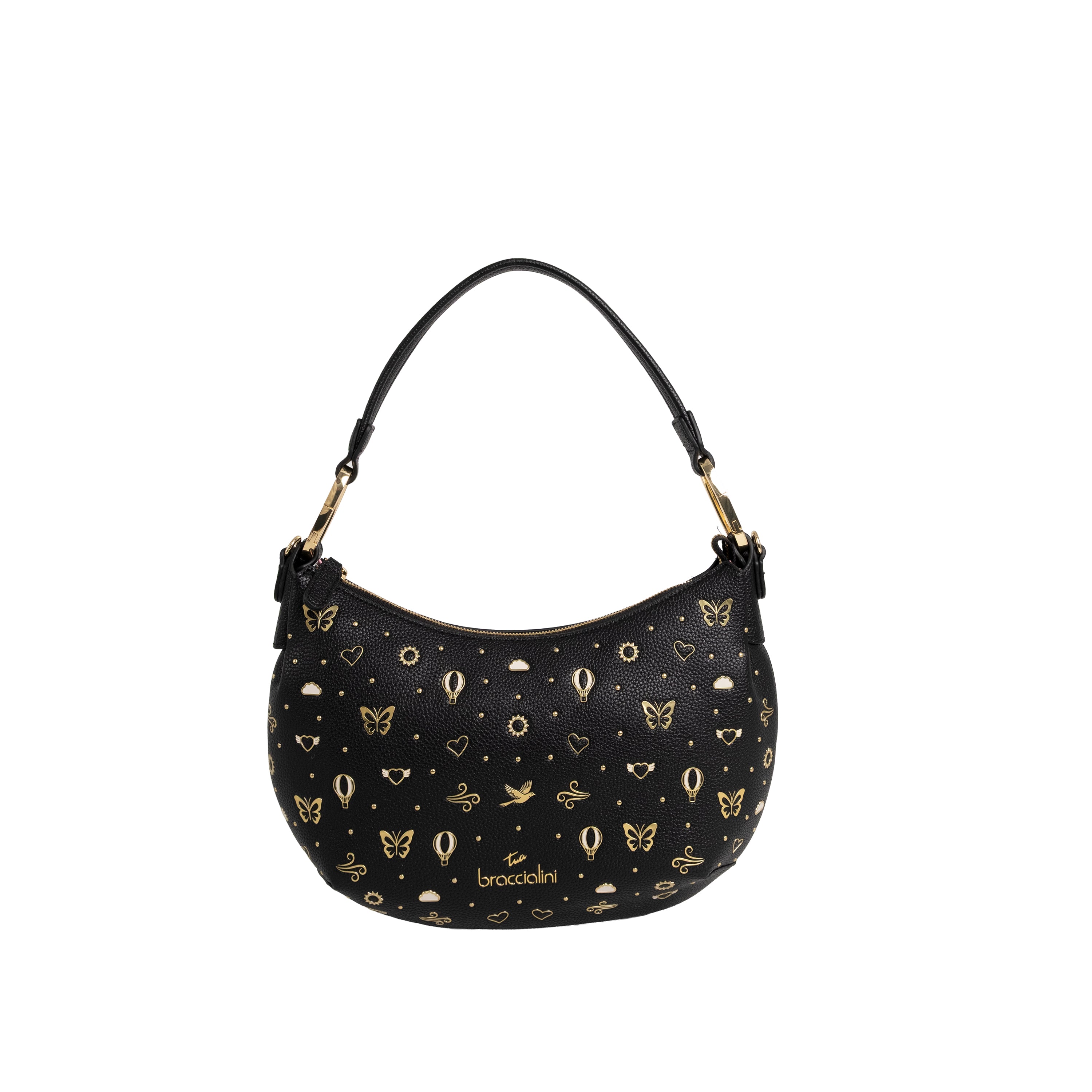 Braccialini Borsa a Spalla Beth Strass Nero