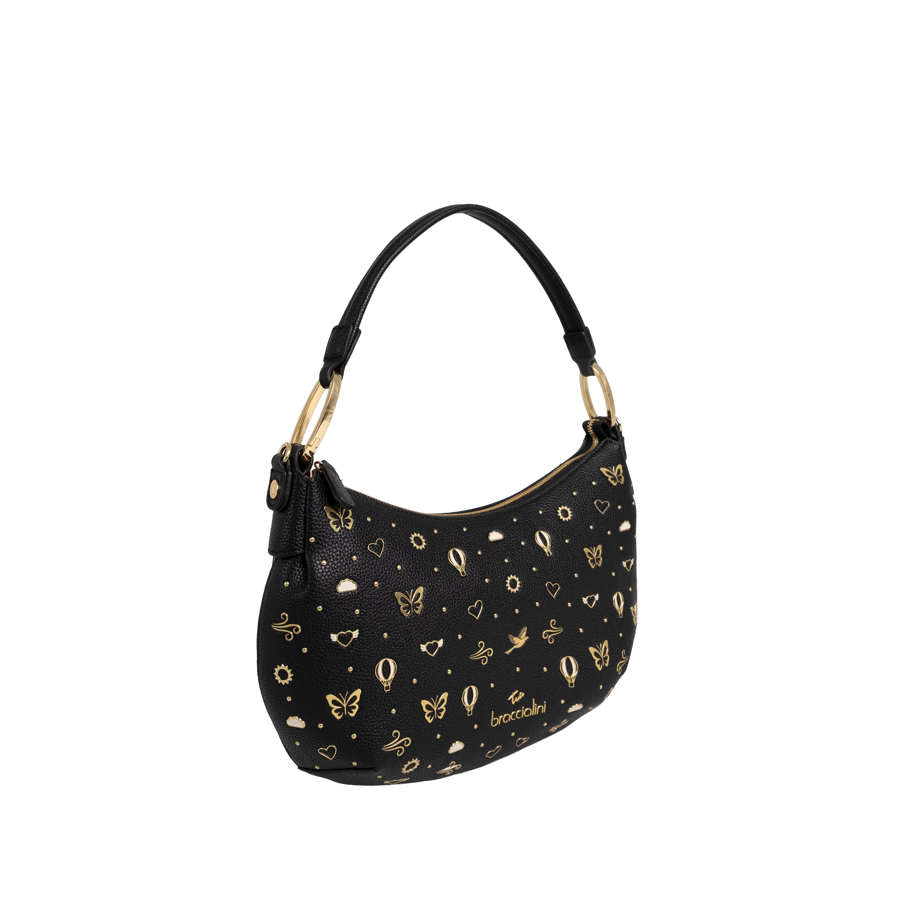 Braccialini Borsa a Spalla Beth Strass Nero