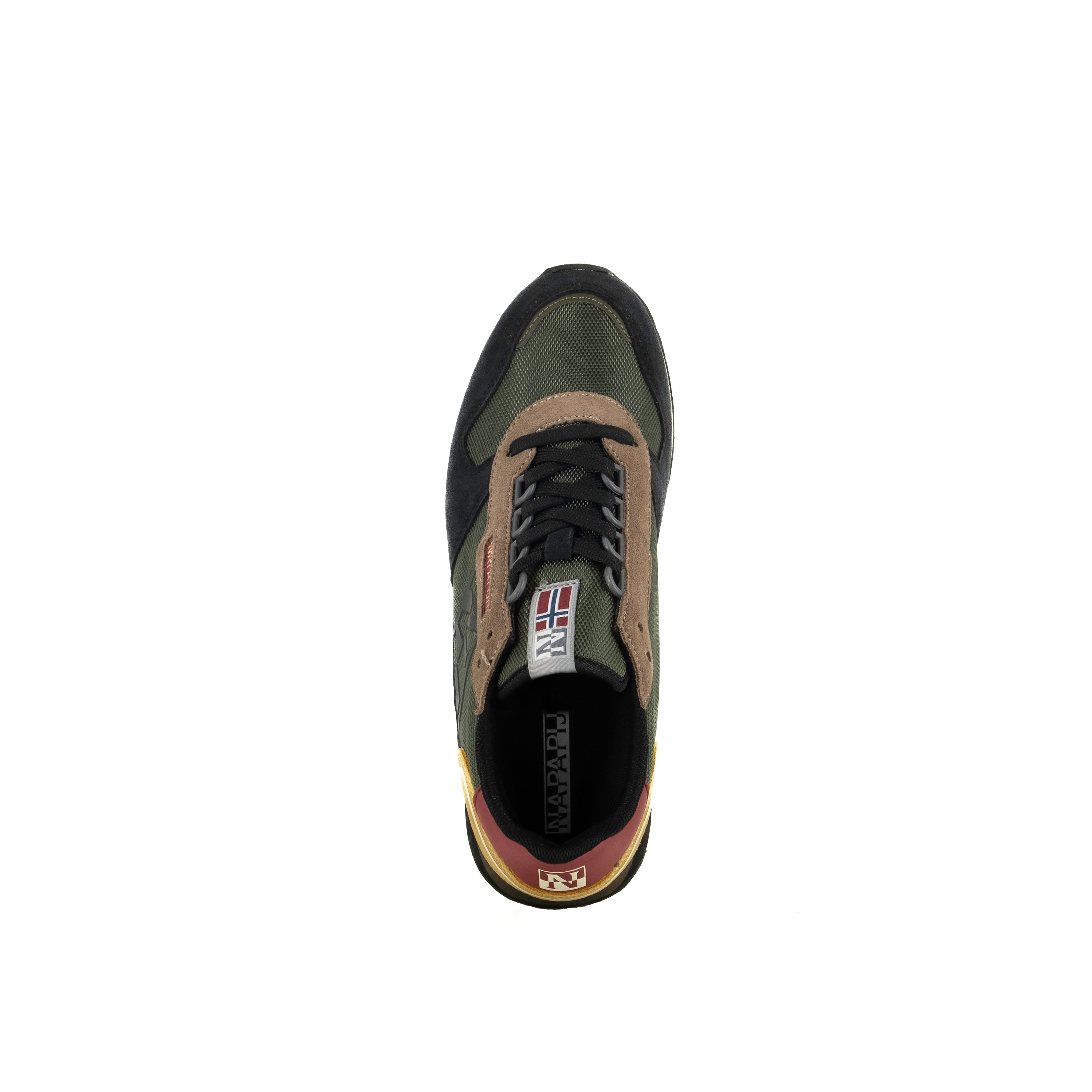 Napapijri Men's Running Sneakers in Olive Black Nylon