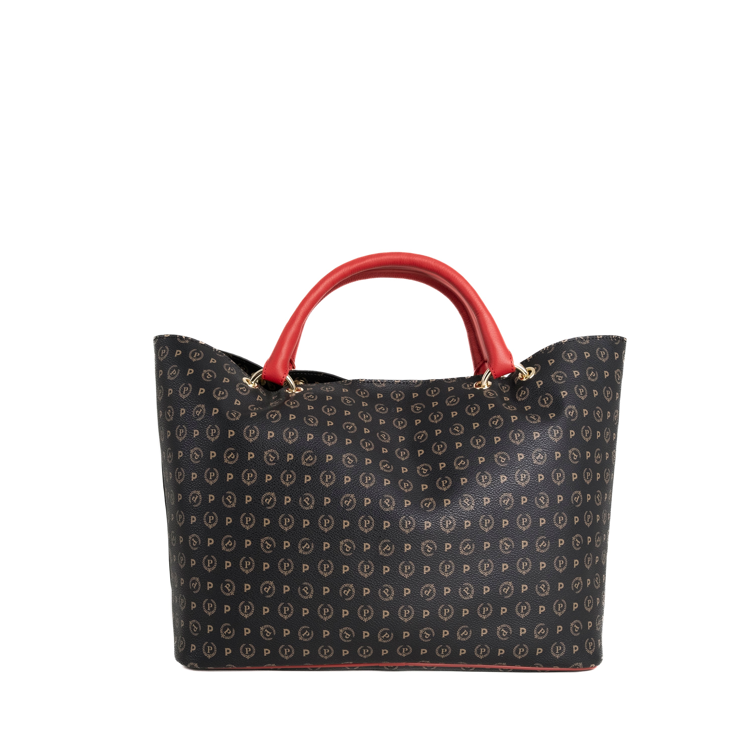 Pollini Borsa a Mano con Tracolla Heritage Nero e Rosso