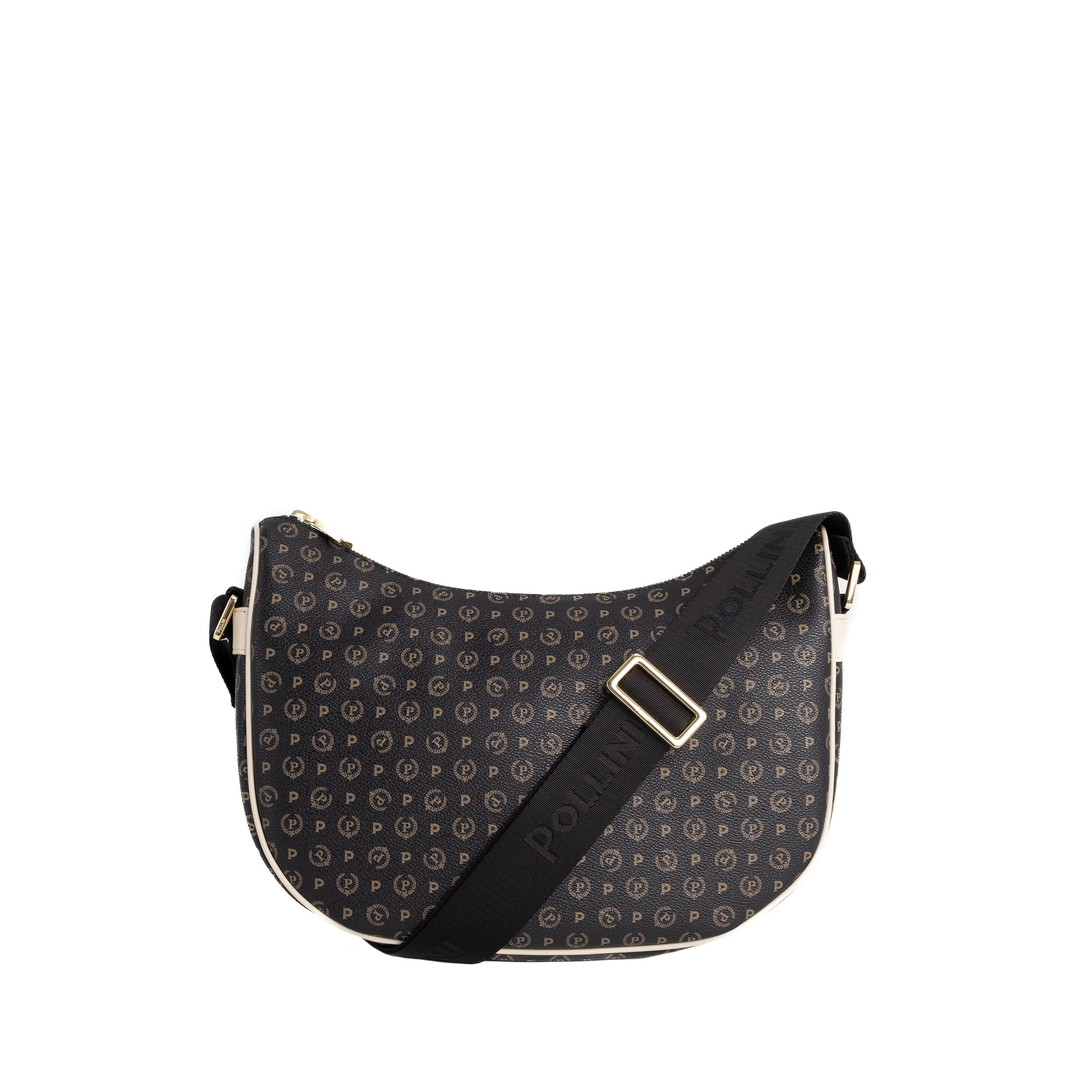 Pollini Borsa a Spalla Heritage Hobo Nero e Avorio