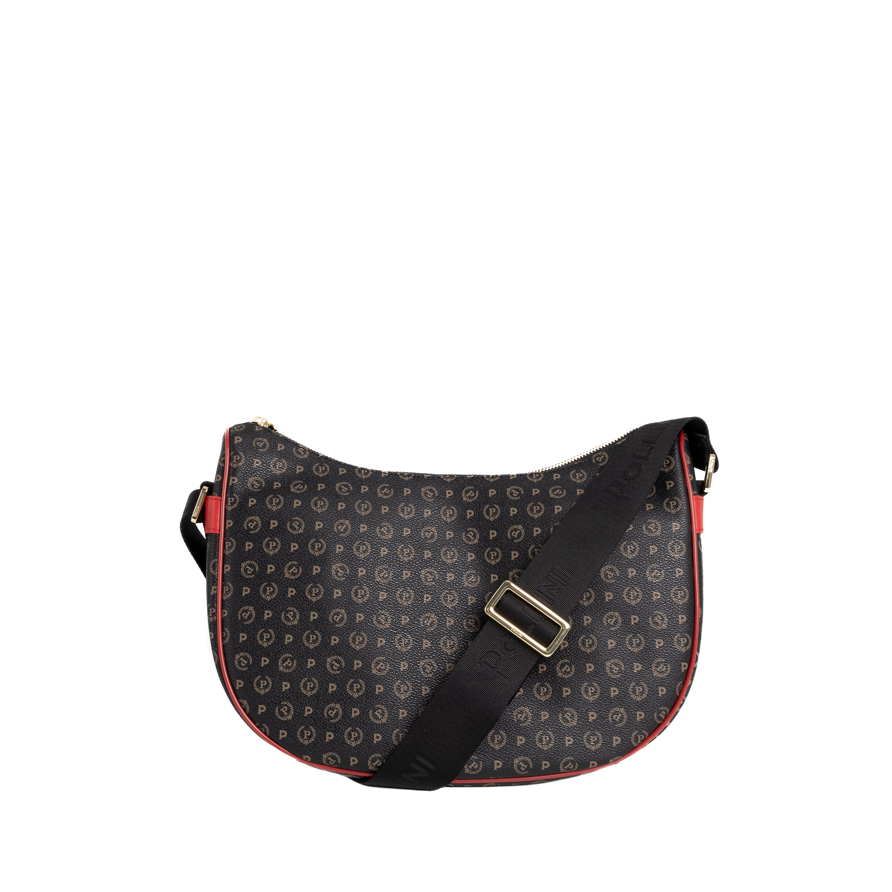 Pollini Borsa a Spalla Heritage Hobo Nero e Bianco