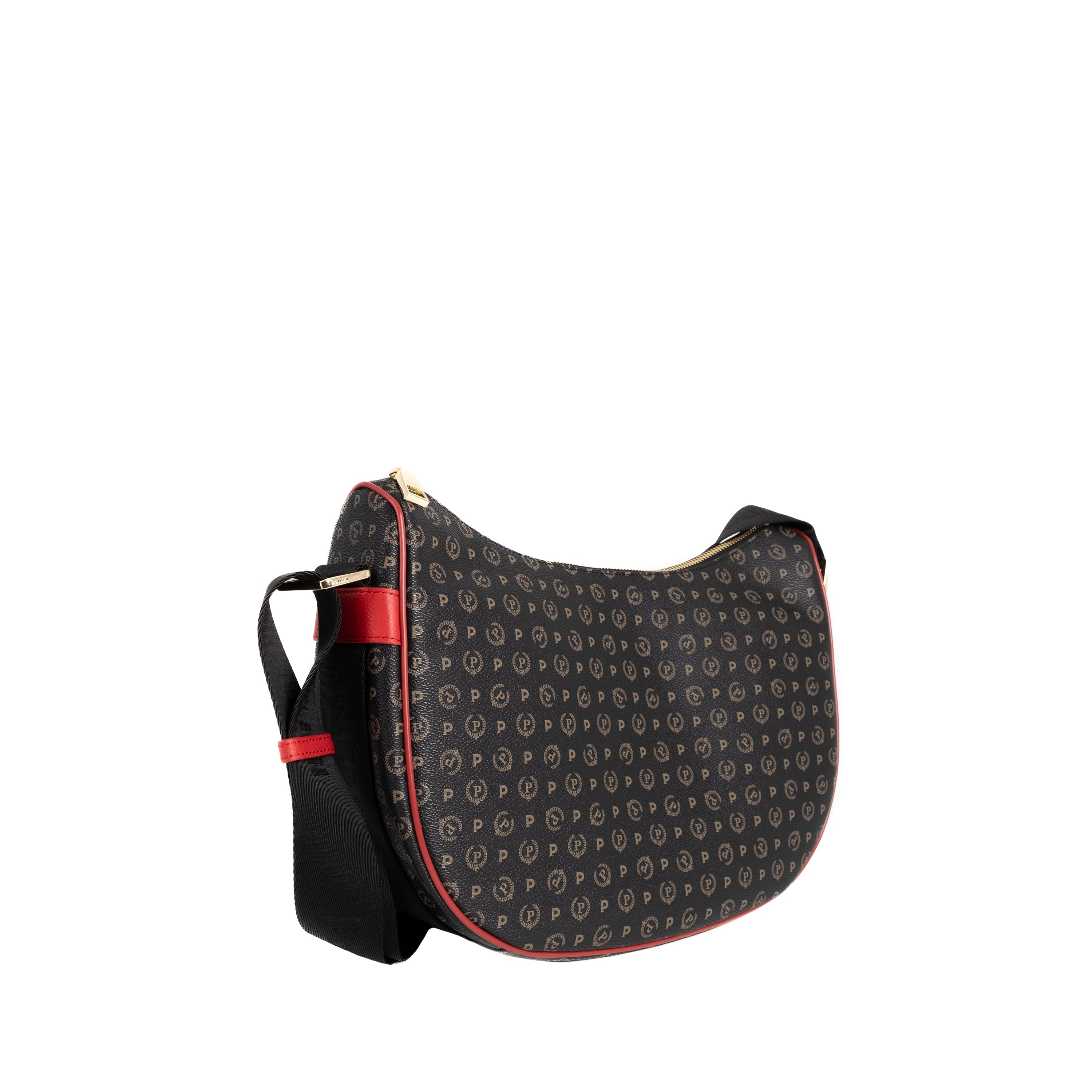 Pollini Borsa a Spalla Heritage Hobo Nero e Bianco