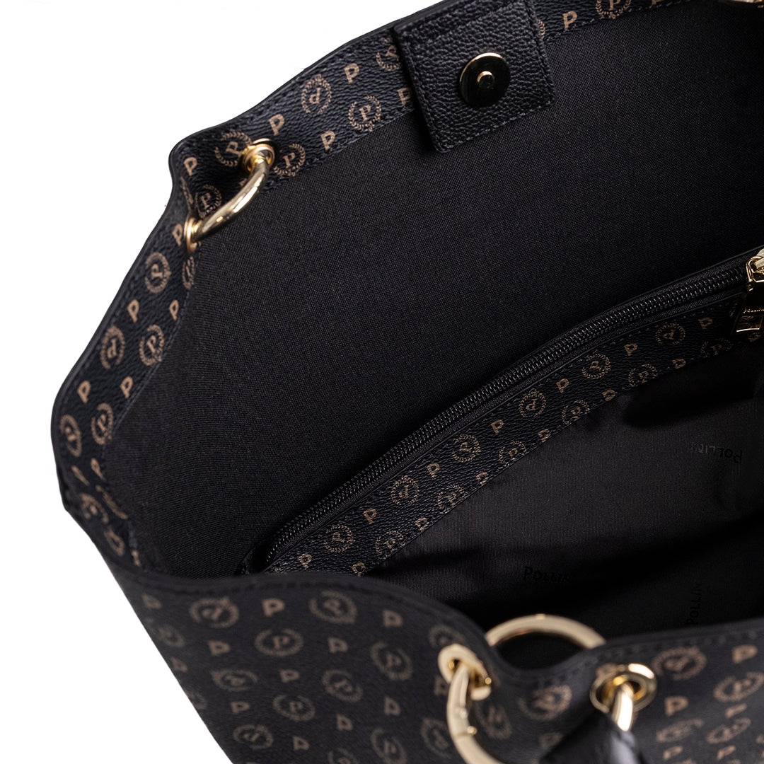 Pollini Borsa a Mano con Tracolla Heritage Nero