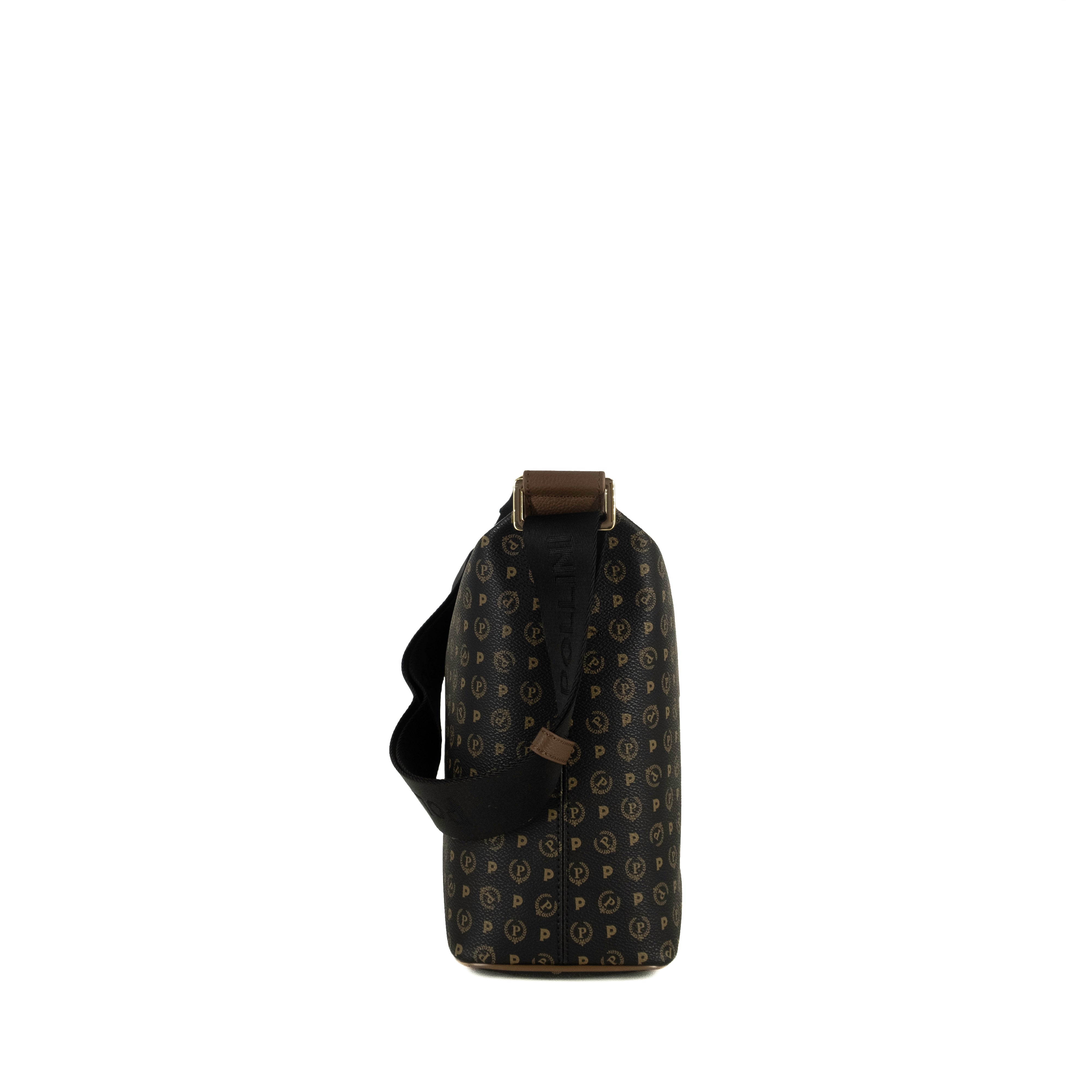 Pollini Borsa a Spalla Heritage Nero e Marrone