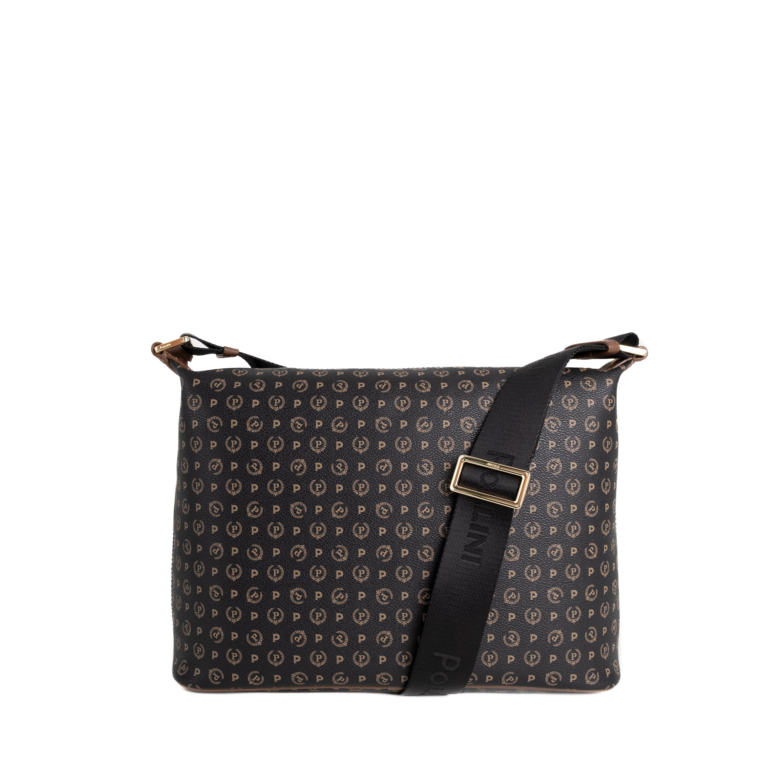 Pollini Borsa a Spalla Heritage Nero e Marrone