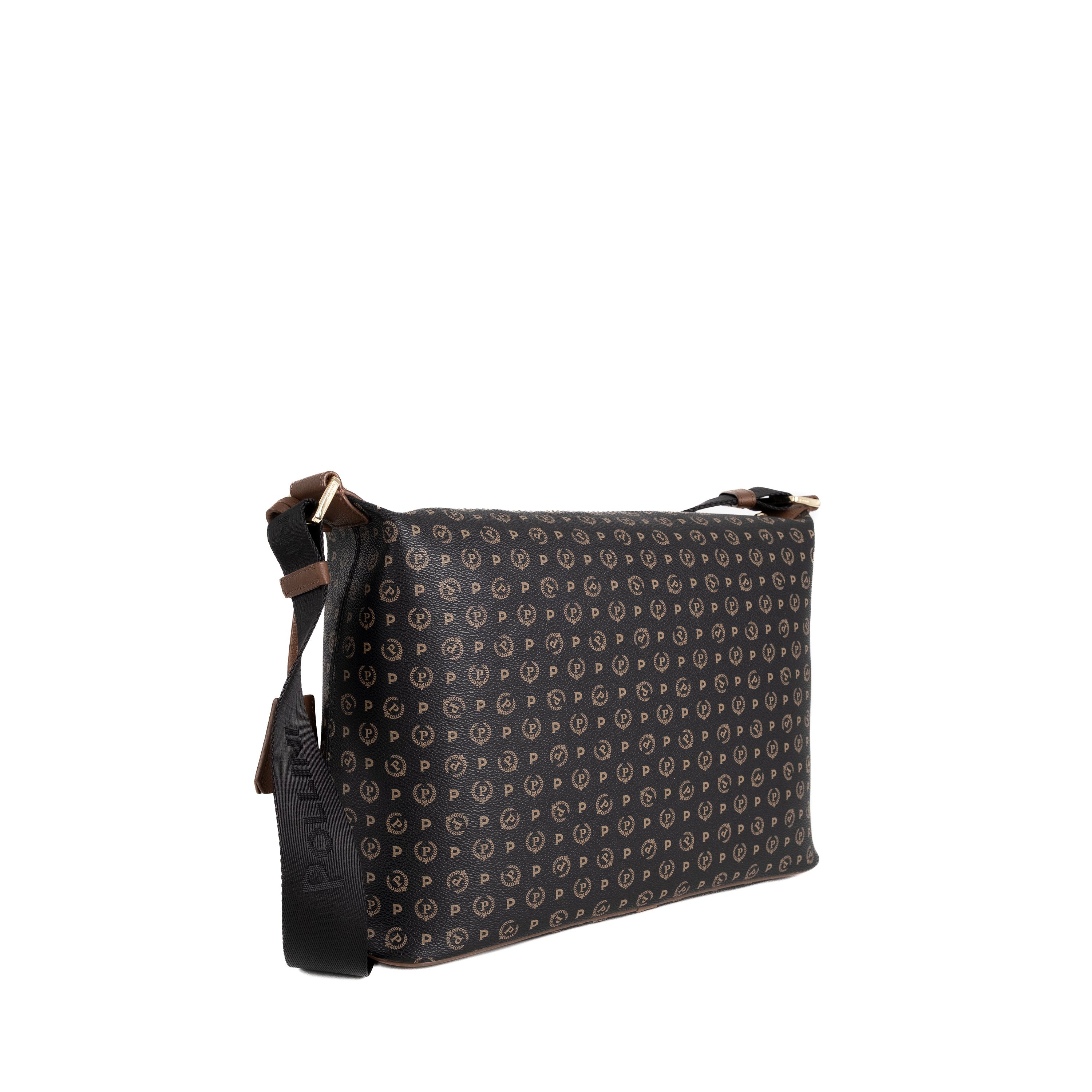 Pollini Borsa a Spalla Heritage Nero e Marrone