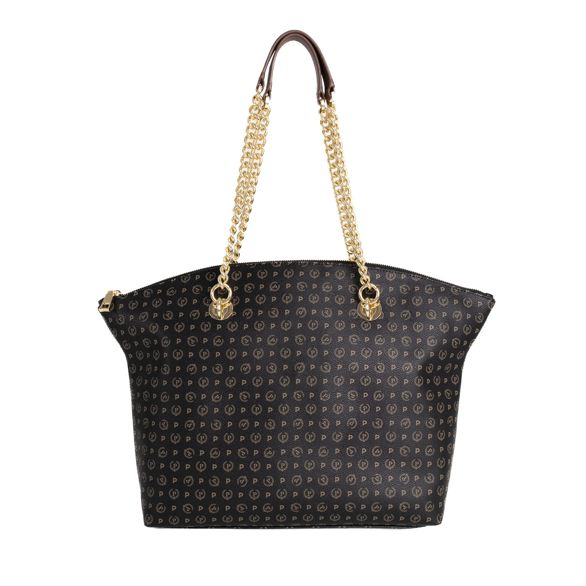 Pollini Borsa a Spalla Heritage Nero e Marrone