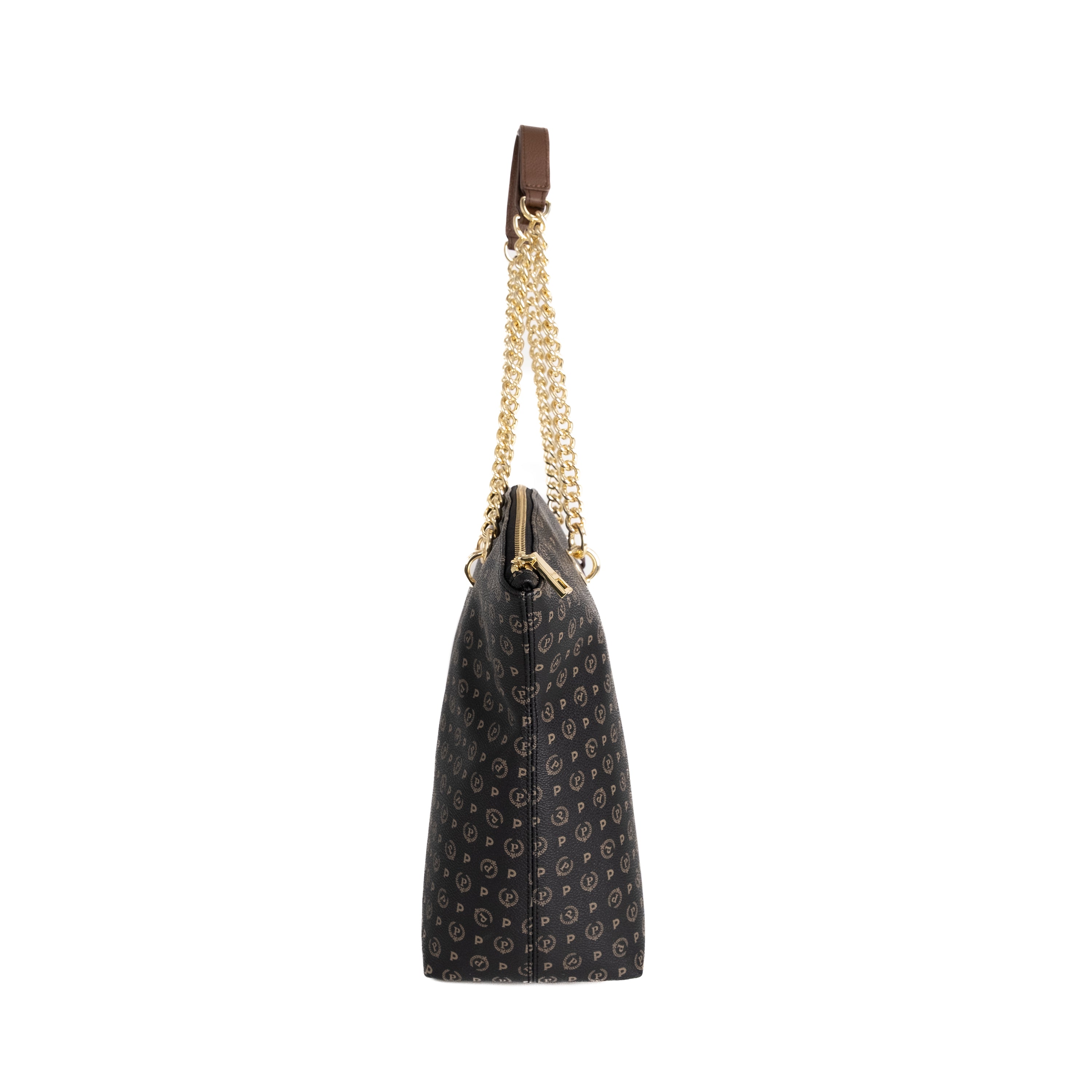 Pollini Borsa a Spalla Heritage Nero e Marrone