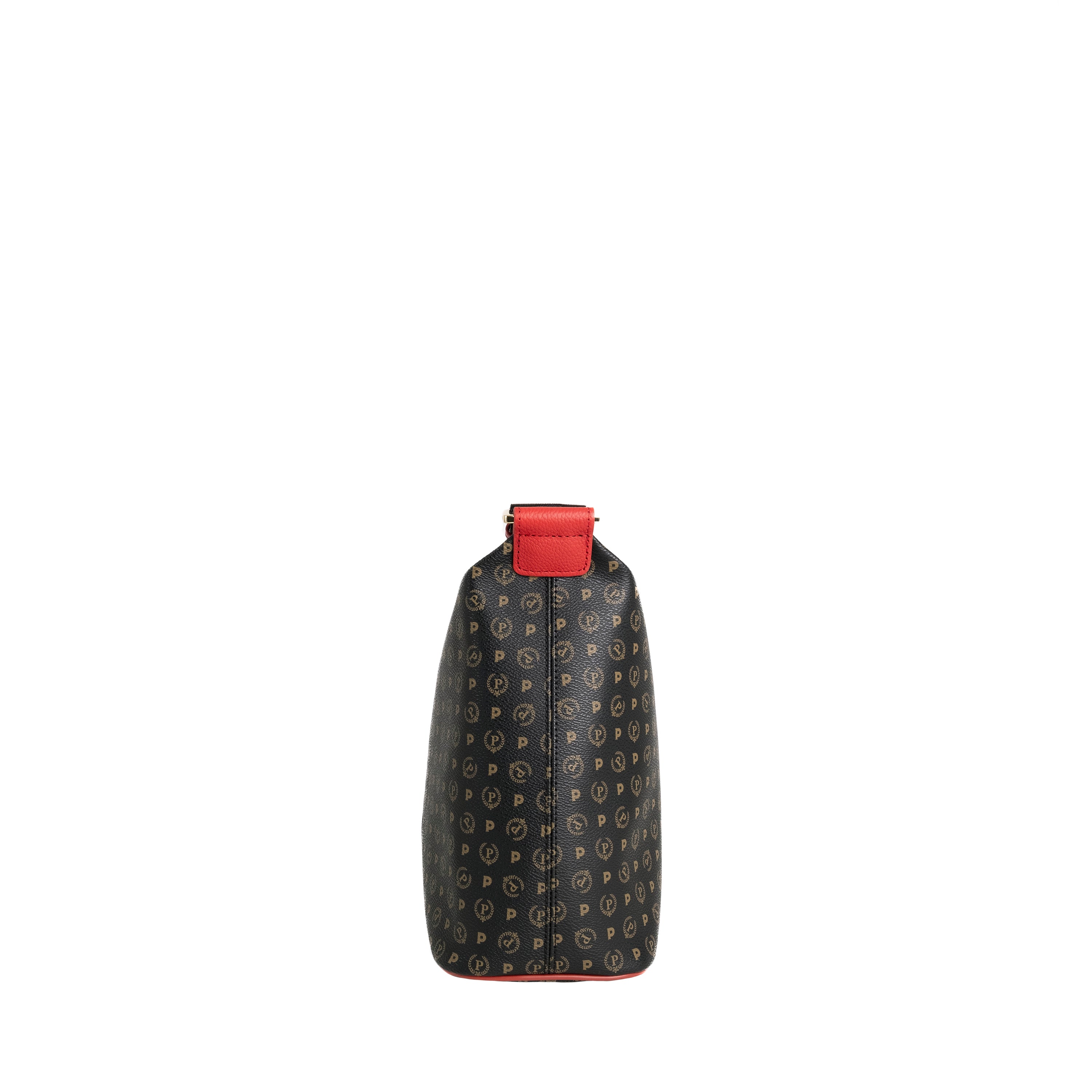 Pollini Borsa Tracolla 70°Anniversario Heritage Stampa Logo All Over Nero e Rosso