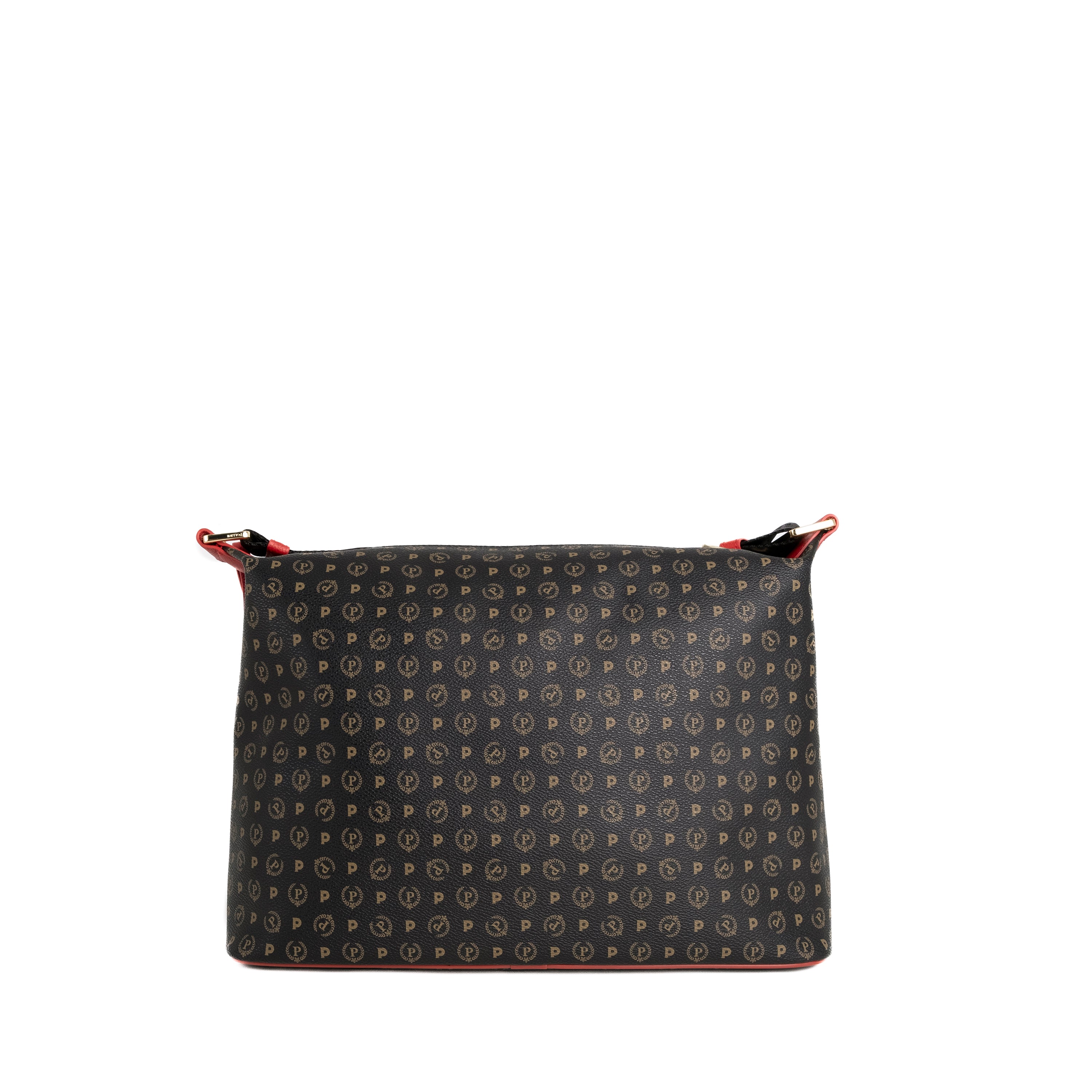 Pollini Borsa Tracolla 70°Anniversario Heritage Stampa Logo All Over Nero e Rosso