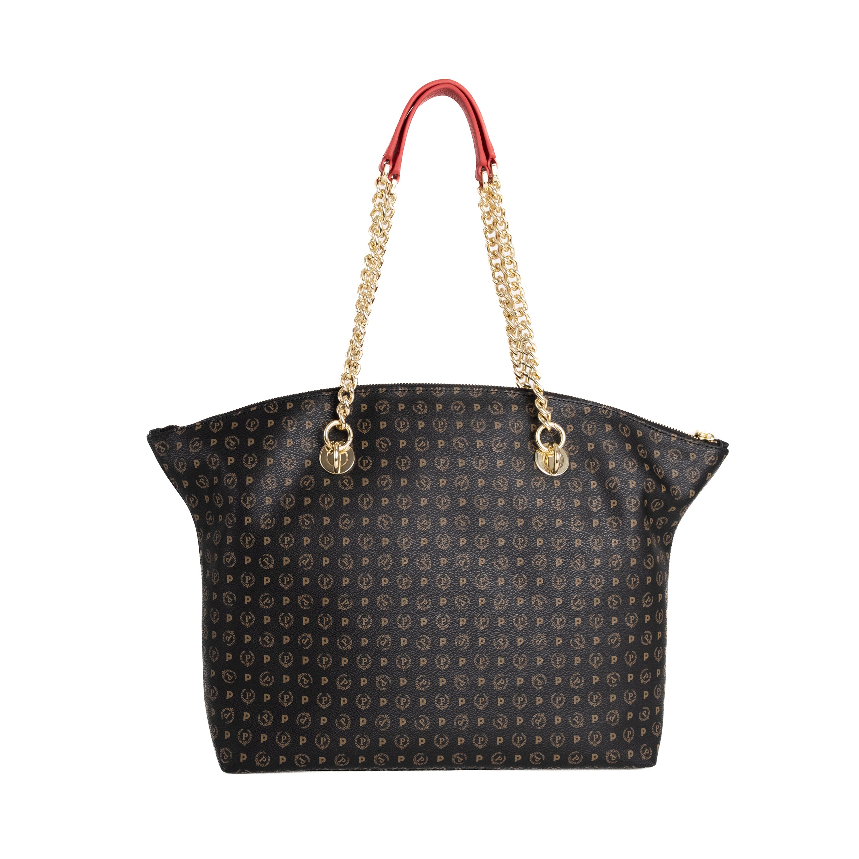 Pollini Borsa a Spalla Heritage Nero e Rosso