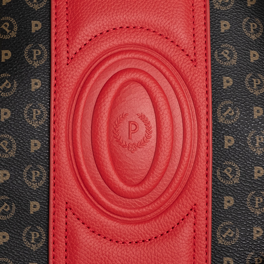 Pollini Borsa a Spalla Heritage Nero e Rosso