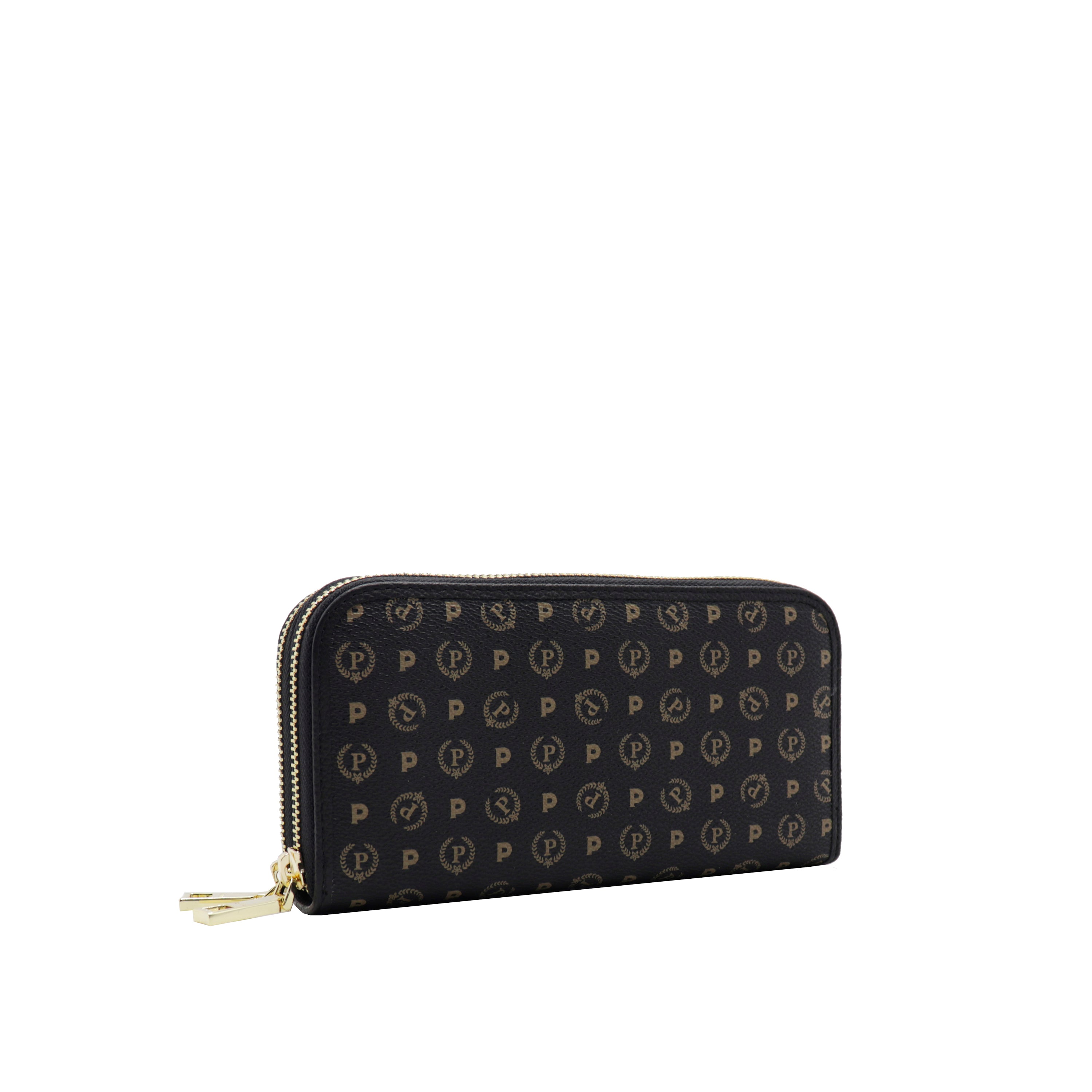 Pollini Portafogli Donna con Doppia Zip Heritage Nero