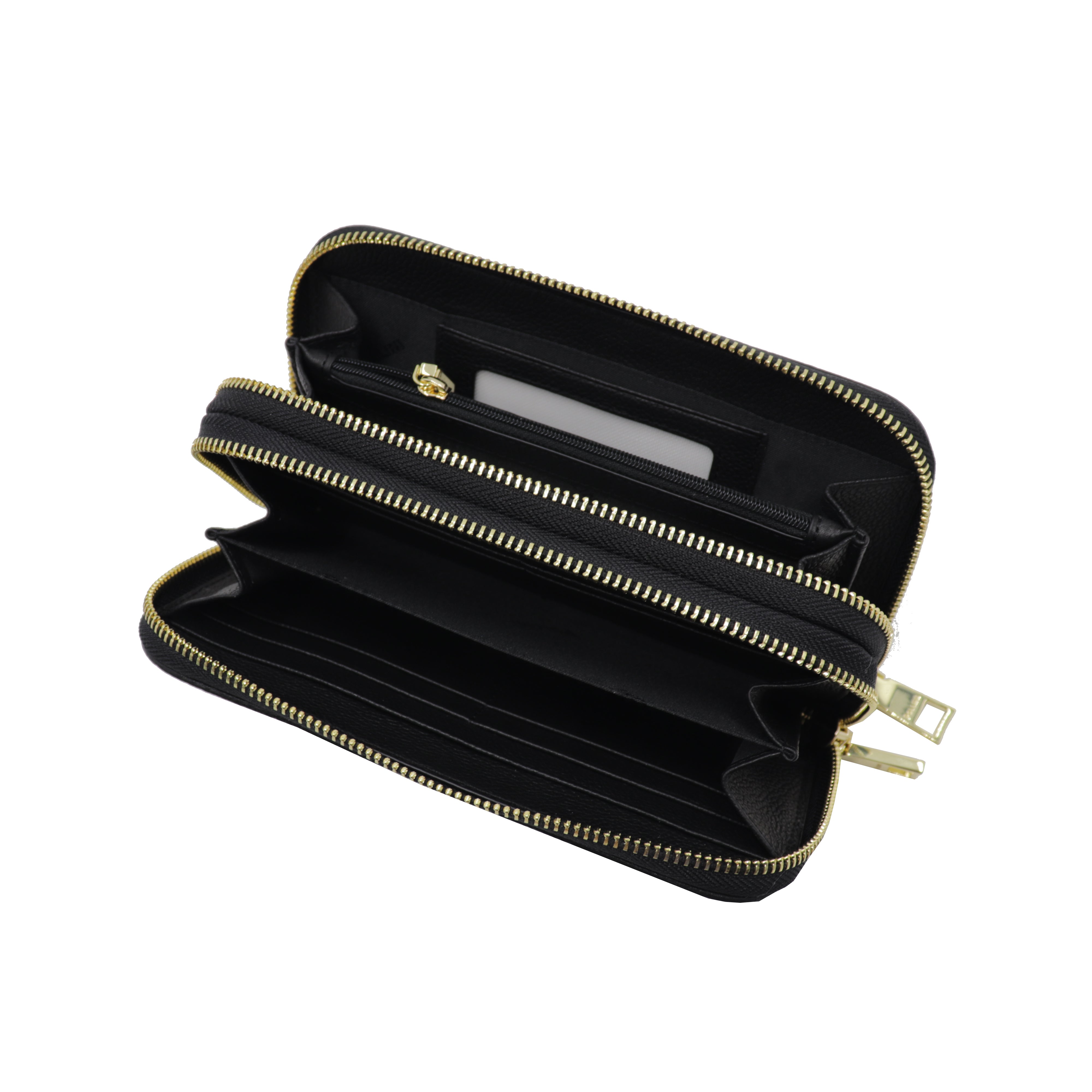 Pollini Portafogli Donna con Doppia Zip Heritage Nero