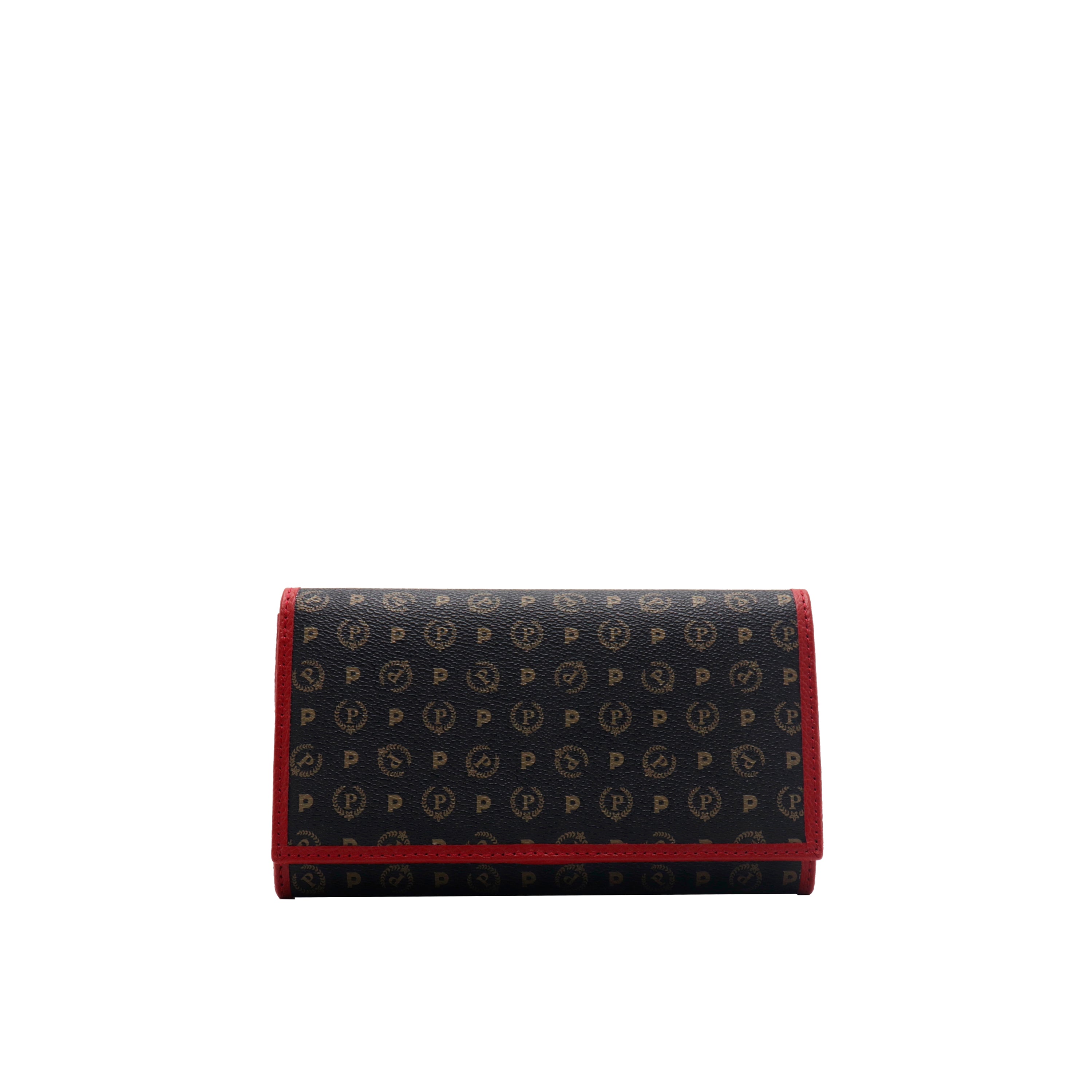 Pollini Portafoglio Trifold Heritage Nero e Rosso