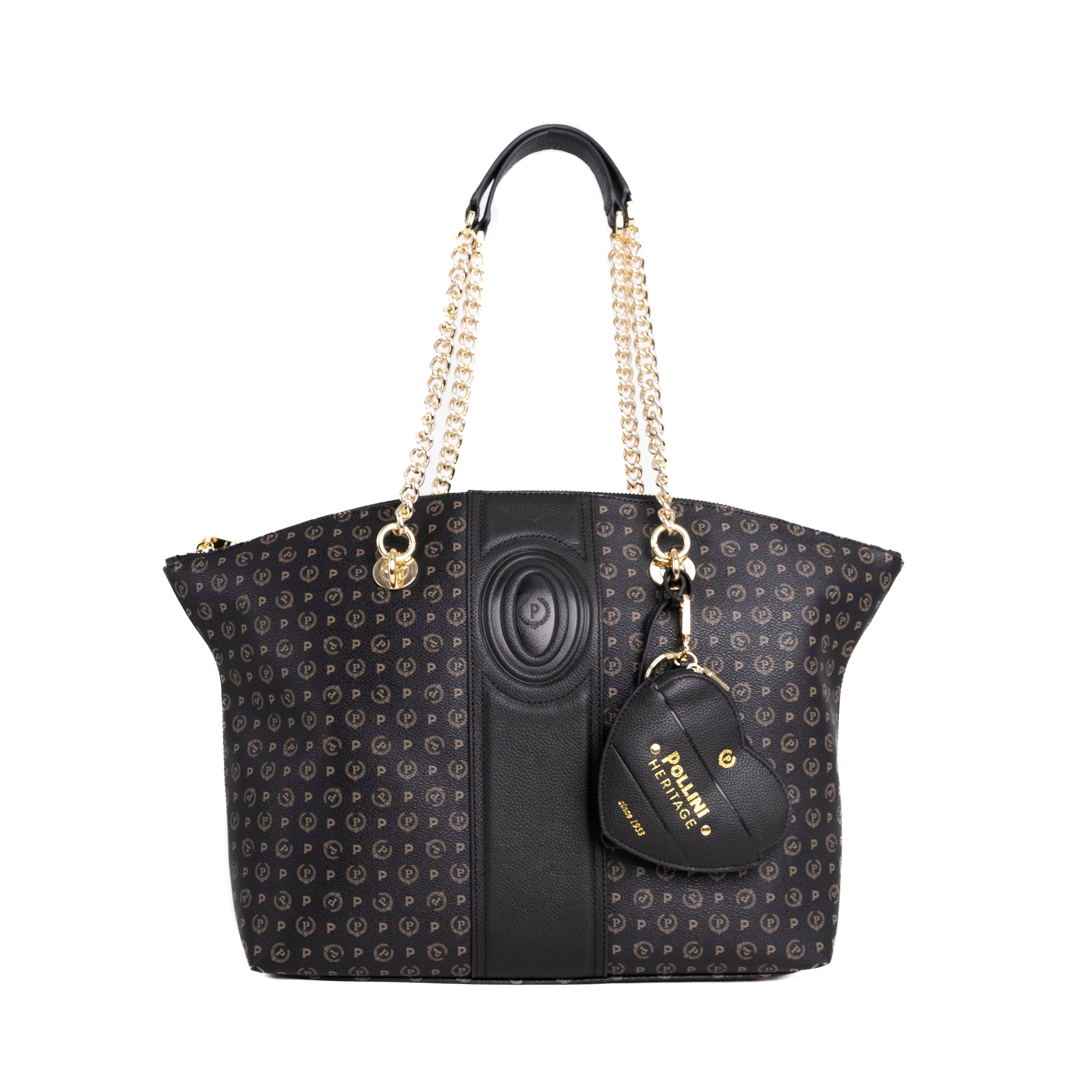 Pollini Borsa a Spalla 70° Anniversario Heritage Nero