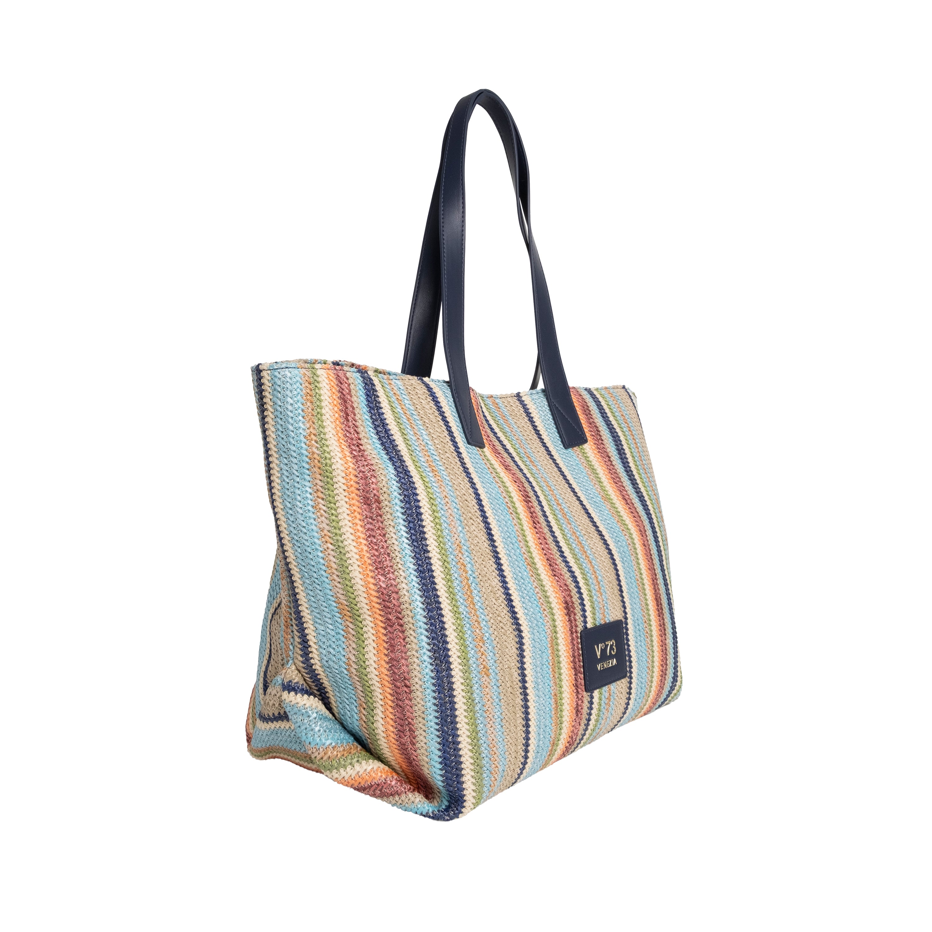 V73 Borsa Shopping Karina Blu/Multicolor