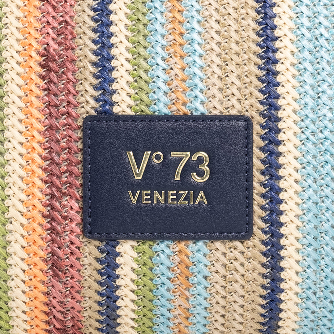 V73 Borsa Shopping Karina Blu/Multicolor