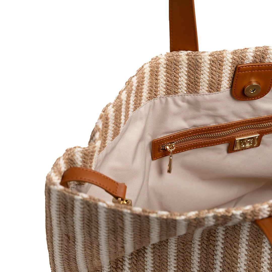 V73 Borsa Shopping Karina Cuoio/Multicolor