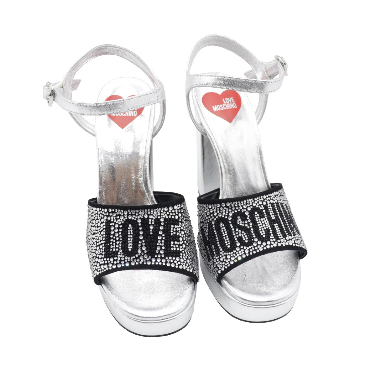 Love Moschino Silver and Glitter Sandals