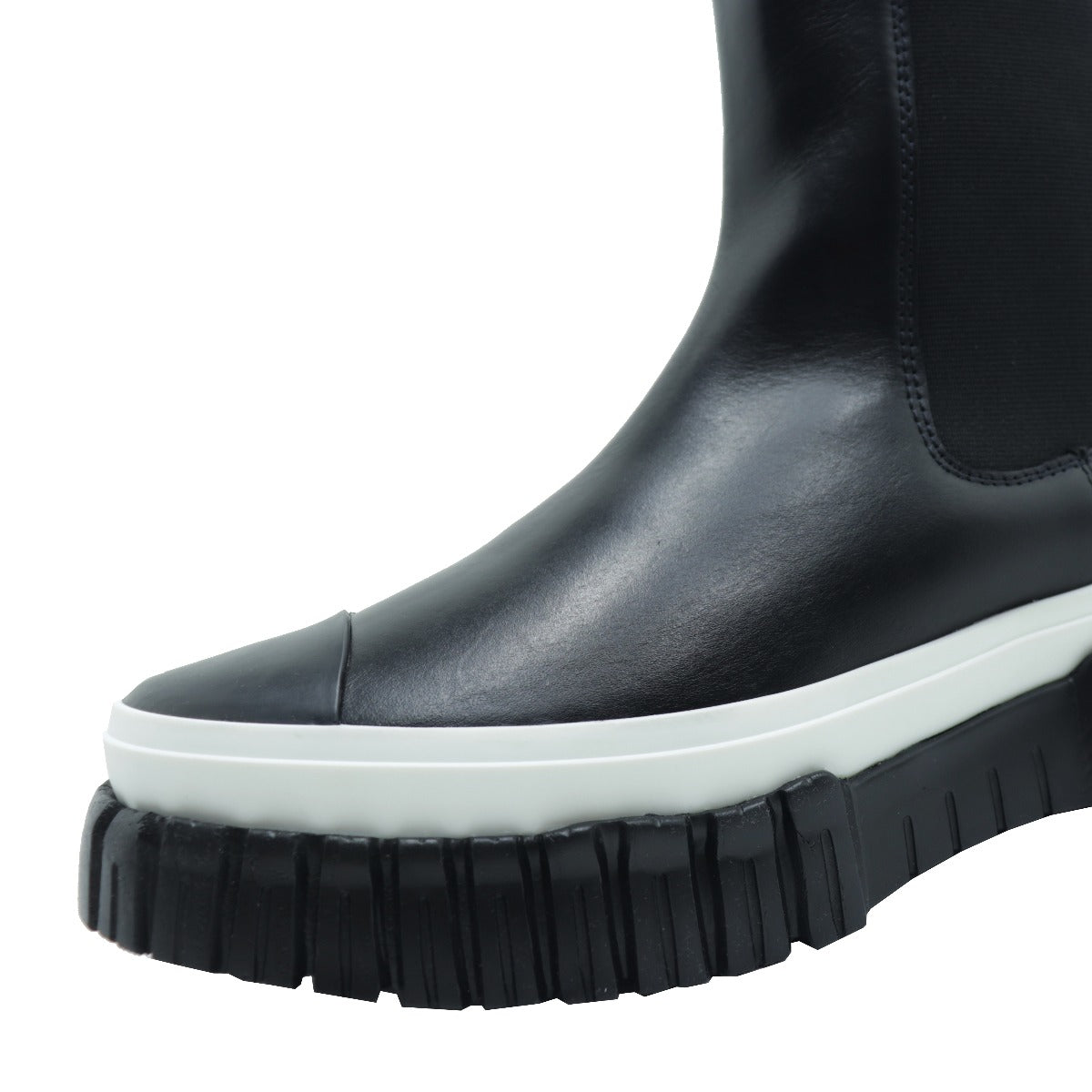 Love Moschino Women's Ankle Boot Black White Calfskin