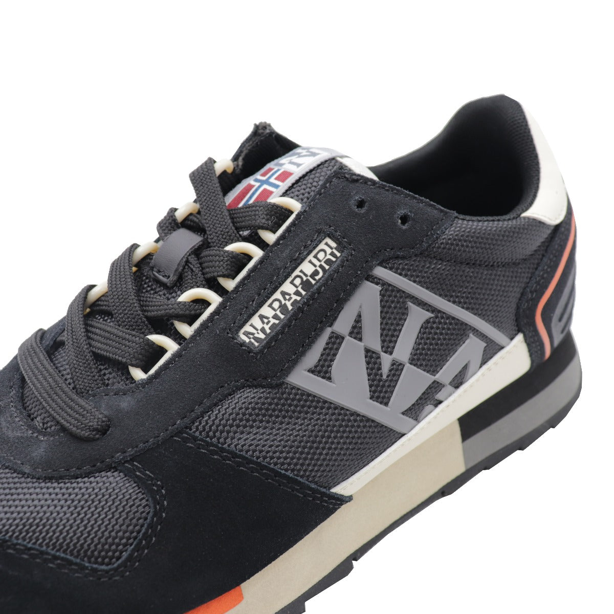 Napapijri Men's Gray and Black Suede Nylon Sneakers